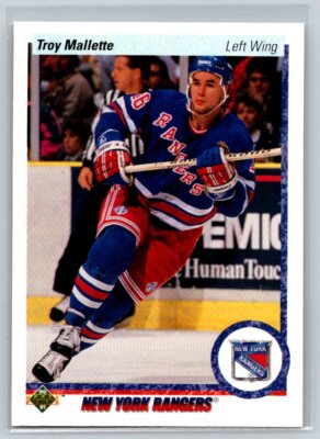 1990-91 Upper Deck #11 Troy Mallette New York Rangers Rookie RC
