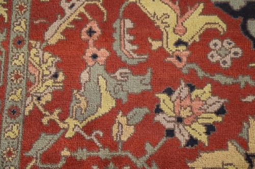 Rust Heriz Serapi Indian Hand-Knotted Area Rug for Living Room 9x12 ft - Picture 12 of 22