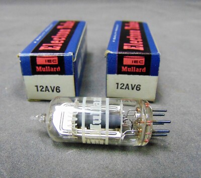 NOS Mullard IEC 12AV6 Matched Pair Electron Tube Vacuum Amp Tubes