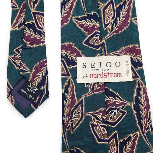SEIGO New York Nordstrom Krawatte Herren handgefertigt in Japan 100 % Seide Blätter Krawatte - Bild 3 von 5