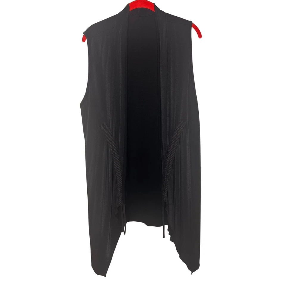 黑色开口高低掸子背心巫婆奇思戈斯童话垃圾 90 年代 y2k 朋克 — 第 3/4 张图片