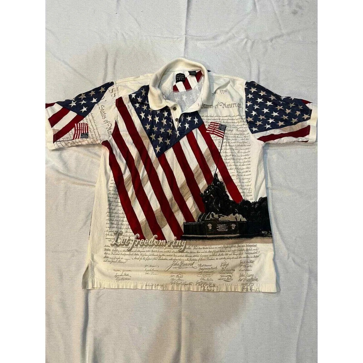 cotton traders sport flag shirt