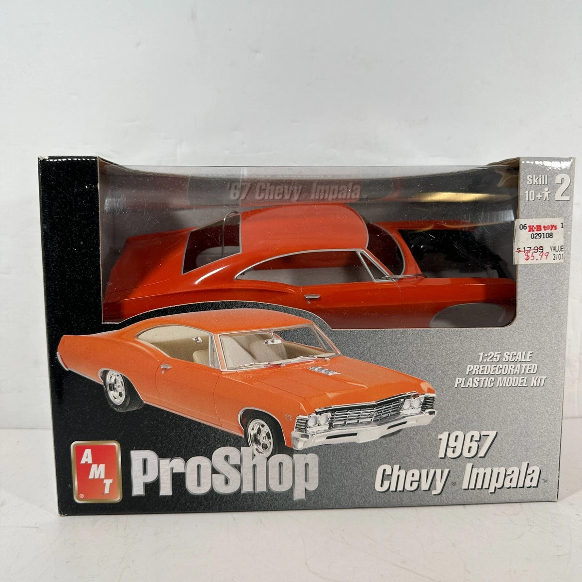 AMT ProShop 31033 1 25 Scale Orange 1967 Chevy Impala Plastic