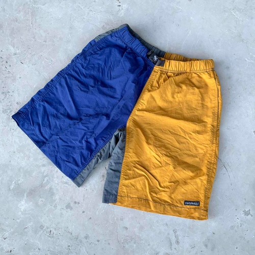 Vintage Gramicci Baggy Blue/Yellow/Grey Belted Shorts Size Medium Made In USA - Picture 3 of 7