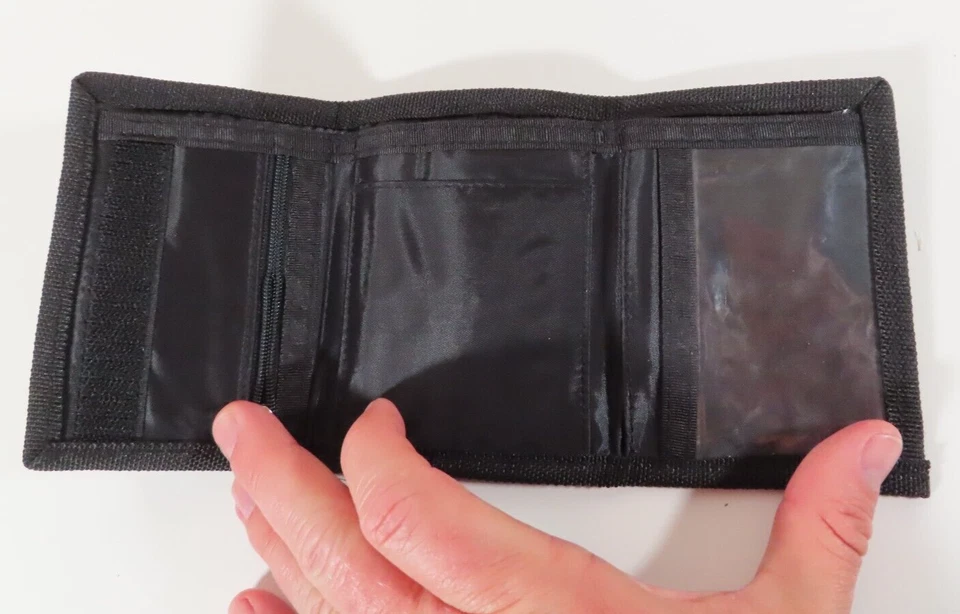 Traje Móvil Gundam W Cartera Vertical Triple Plegable Azul Negro Bandai Tarjeta Moneda NUEVO Foto 3 de 4