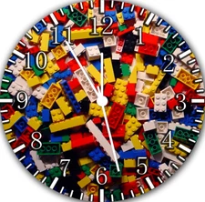Lego Bricks Kids Room Wall Clock F22 Personalized option with adding name