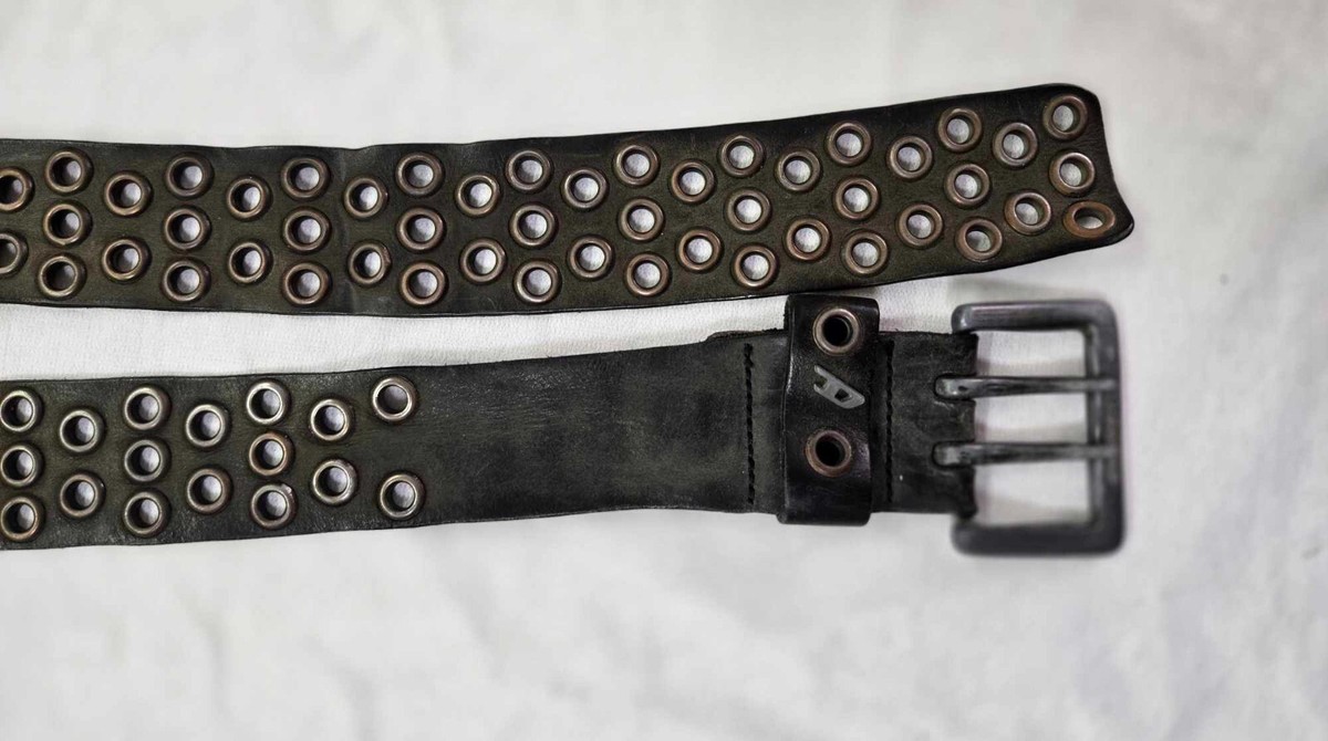Diesel Men Old Model Leather Belt Studs 90S Grunge Y2K Punk Diesel Men Old Model Leather Belt Studs 90S Grunge Y2K Punk