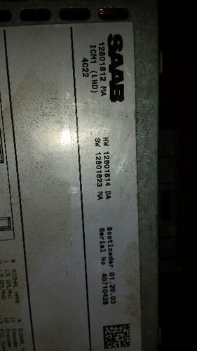 Display Only Radio Control Fits 03-04 SAAB 9-3 829616 - Picture 2 of 2