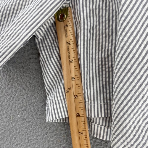 LOFT pantaloncino donna 10 grigio bianco righe elasticizzato aderente tasche Seersucker 6" cucitura interna - Foto 8 di 13