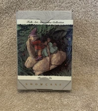 1994 Hallmark Folk Art Americana Rarin' To Go - Elf Riding Rabbit Ornament NIB