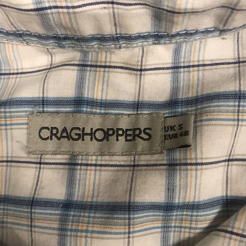 Craghoppers Men’s White Blue Check Short Sleeve Hiking Outdoor Shirt Size Medium - Picture 4 of 11