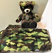 Build a Bear Camo bear with uniform, boxer shorts, Skecher shoes and reversible