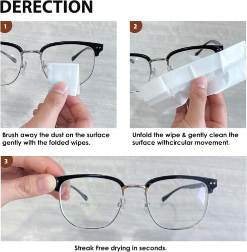 200 Count Lens Wipes for Eyeglasses, Eye Glasses Cleaner Wipes Pre-moistened Ind - Picture 6 of 7