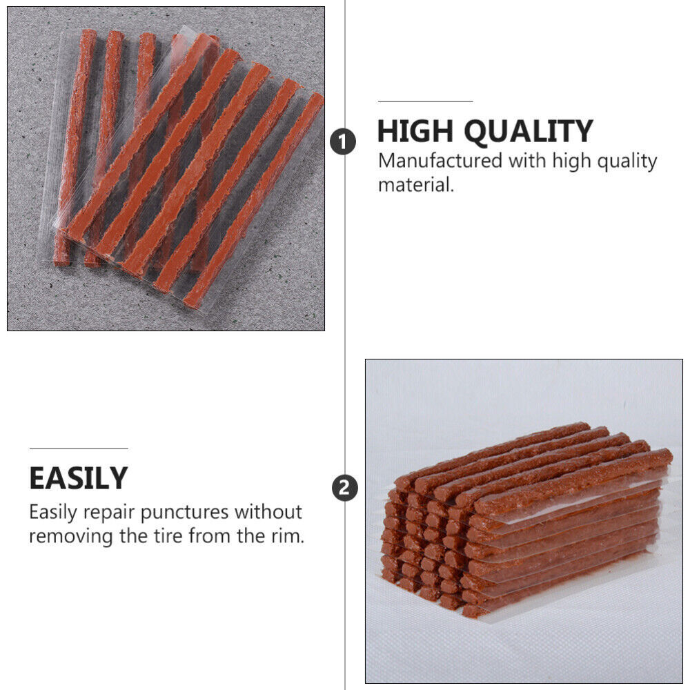 100pcs Rubber Tire Repair Plugs Tubeless Self Vulcanizing Tire Repair