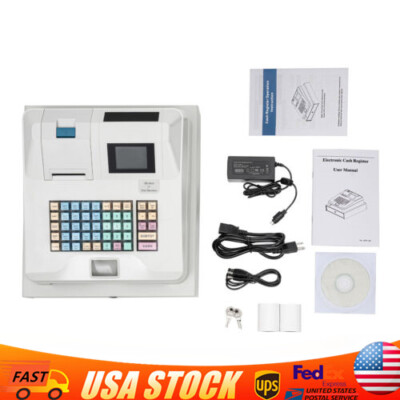 Electronic Cash Register With Drawer Box Digital LED Display Small