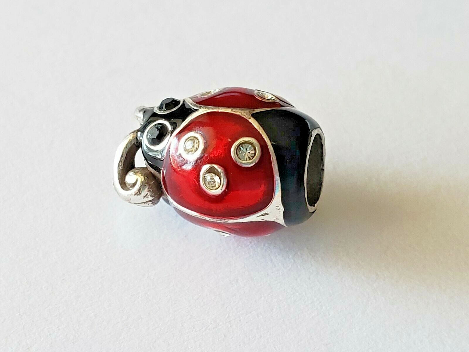 BRIGHTON ABC CRYSTAL RED LADYBUG BEAD Silver Charm Pendant | eBay