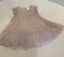   Baby Girl Sz 12 Mo Dress, Adorable Fancy Blush Color Sparkle Tulle, Full Lining
