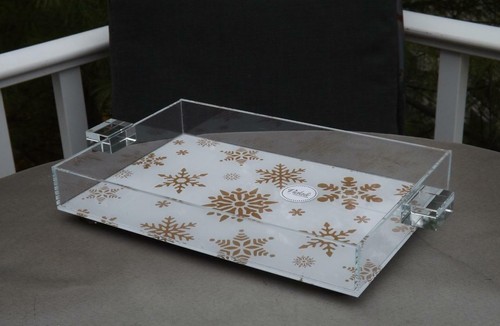 Vassoio per vanità in vetro Vidali 14" x 8" - Foto 3 di 4
