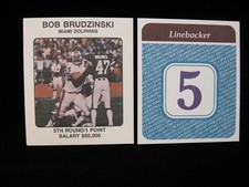 1989 Bob Brudzinski Miami Dolphins Franchise Game Card 1ct
