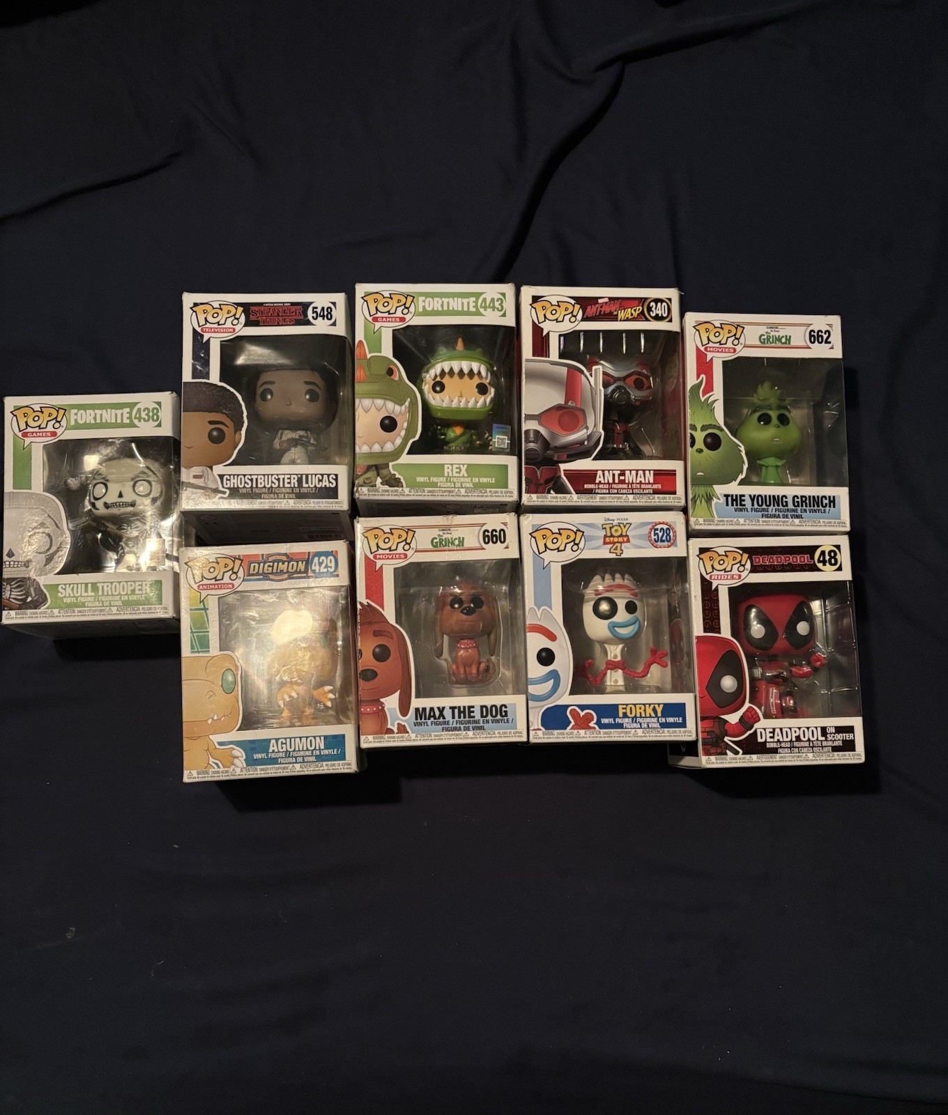 S Mixed Lot Boxed 9 Pack Fortnite Marvel Grinch Digimon