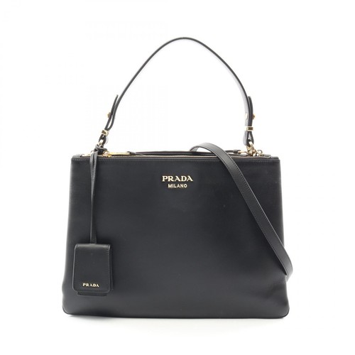PRADA NEW CALF Shoulder Crossbody Handbag Tote Bag 1BA233 leather Black Used