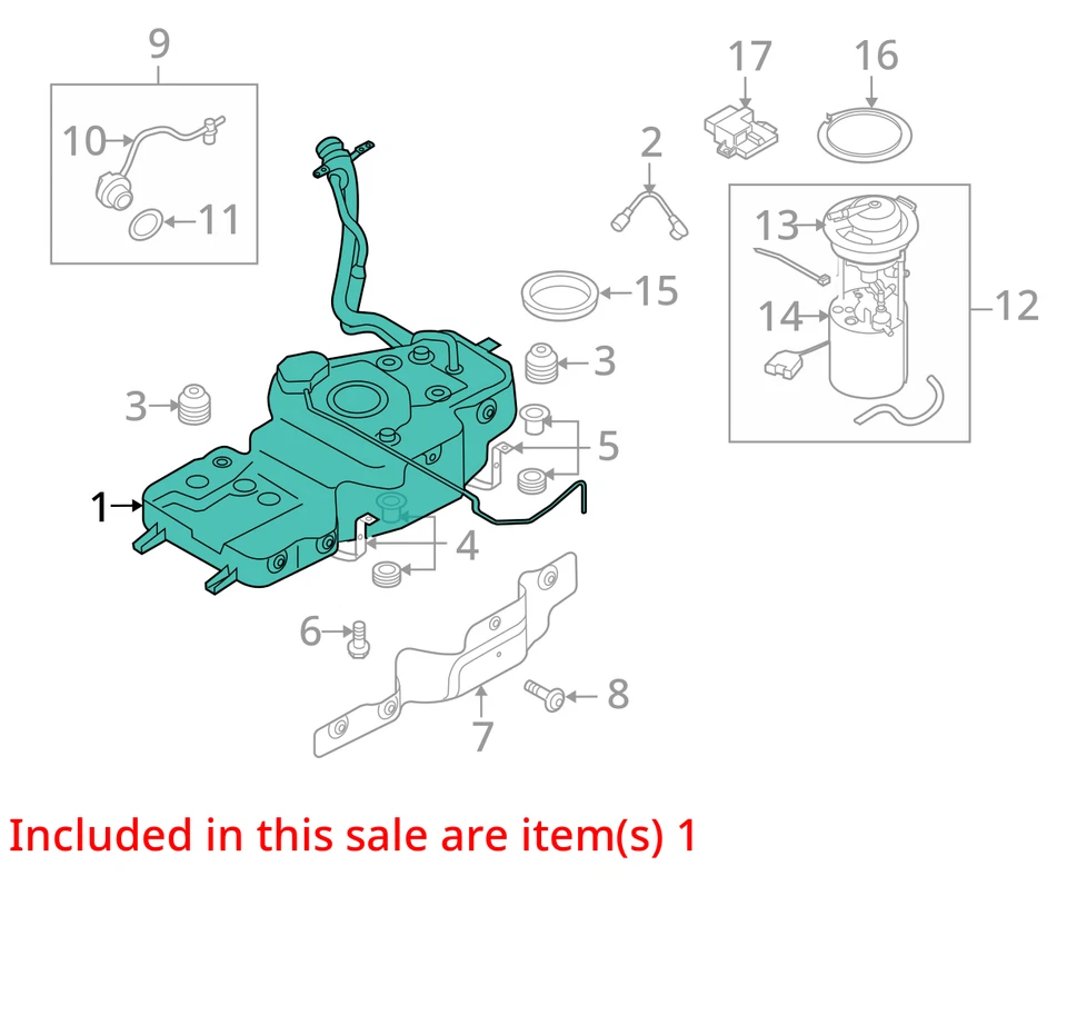 Fuel Tank VIN Model Fp 7th And 8th Digit Turbo Fits 11-17 AUDI Q5 832734 - Изображение 2 из 4