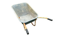 Heavy Duty Steel Wheelbarrow Solid Wheel Garden Builder Construction Cart USED