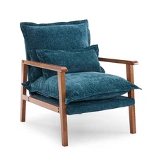 Butacas Sillones Con Cojines Silla De Sala Moderna Para Dormitorio Verde Azulado