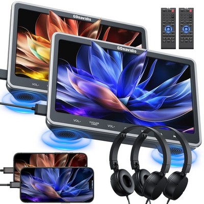 2 x10.1'' Screen Car Headrest DVD Player Monitor TV for Kids HDMI USB SD+Headsets