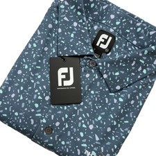 Footjoy Terrazzo Print Lisle Bluestone 'The Players' Sawgrass FL Golf Polo 2XL