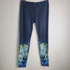 Athleta Blue Printed Leggings Size Medium