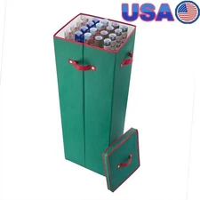 Wrapping Paper Storage Organizer Box W/ Lid Dividers Handles Easy Access New