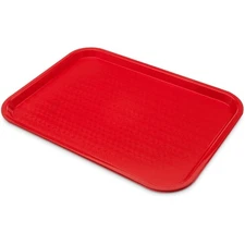 Red Fast Food Tray 12x16 Inch Plastic Cafeteria Tray for Restaurant School