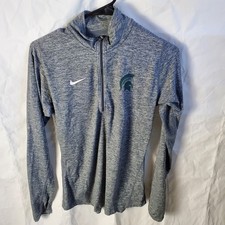 Nike Pullover Womens S Gray Michigan State Spartans 1/4 Zip Dri Fit Top