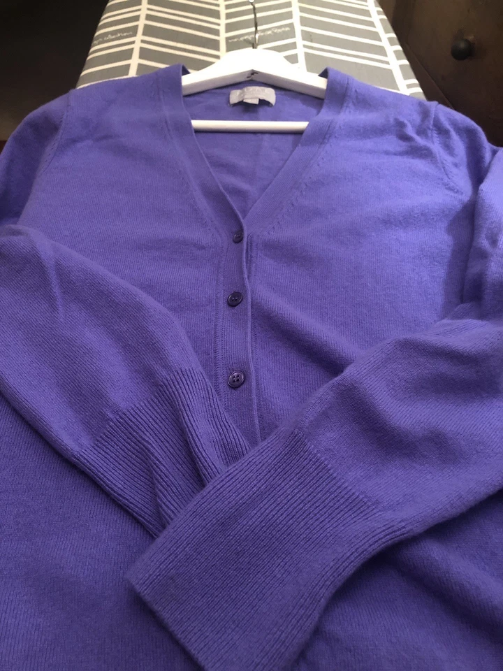 Pure Collection 100% Cashmere Cardigan Lilac Size 14 VGC - Image 4 of 4