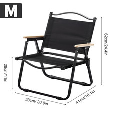 Portable Outdoor Folding Chair Single Layer 600D Black Oxford Cloth + Carbon