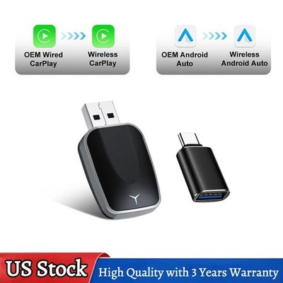 2 in 1 USB Wireless CarPlay & Android Auto Adapter Wireless Dongle Plug ＆ Play