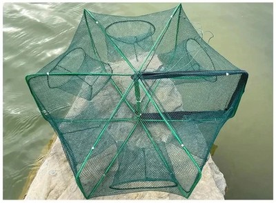 Mesh Folding Fishing Net Cage Trap for Crab Crayfish Shrimp Eels Bait Catch USA