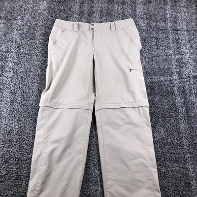 Columbia Pants Womens 10 Long Beige Titanium Convertible Zip Off Hiking Travel