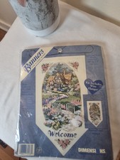New VTG Dimensions Rose Cottage Welcome 72538...
