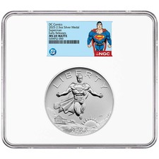2025 Superman DC Comics 2.5 oz Silver Medal NGC MS69 ER Superman Label 2025 Superman DC Comics 2.5 oz Silver Medal NGC MS69 ER Superman Label
