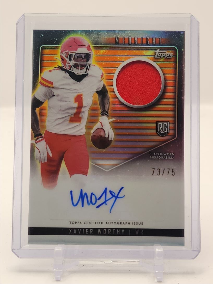XAVIER WORTHY 2024 TOPPS MIDNIGHT RPA ROOKIE PATCH DUSK RC AUTO /75 Q4556