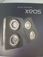 Xeos Micro Speakers 1 PAIR Black and Silver, Fair Condition, RCA Co FVS016248 