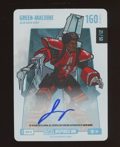 2024 Bo Jackson Battle Arena Inspired Ink Jalen Green Green-Machine AUTO 21/50