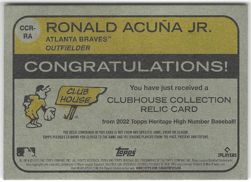 Topps Heritage Clubhouse Collection Memorabilia/Relic Cards - You Pick Upd 2/7 - Afbeelding 5 van 111