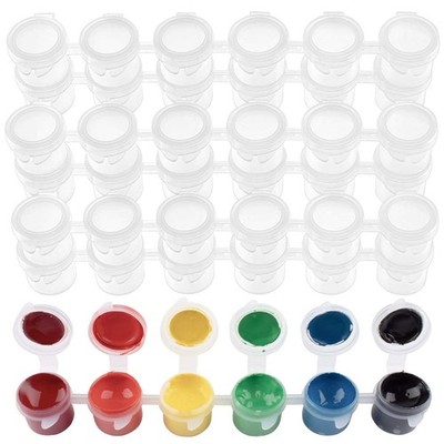 36 Empty Paint Pots with Lids, 5 ml/0.17 OZ Clear Storage Transparent