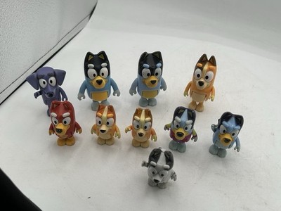 Bluey Lot of 10 figurines w/ Bingo, Chilli, Bandit, Muffin, Rusty, Jean Luc!!