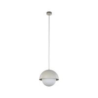 HäNgelampe HäNgeleuchte Rund D: 27 Cm H: Max. 160 Cm Beige Weiß Metall Glas E27