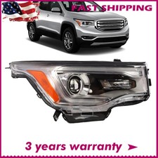 Right Passenger Side For 2017-2019 GMC Acadia Headlight Assembly w/LED DRL