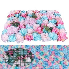 12x Romantic Artificial Flower Wall Hydrangea Rose Backdrop Wedding Decoration